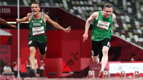 Athit Perawongmetha/REUTERS Jason Smyth crossing the finish line