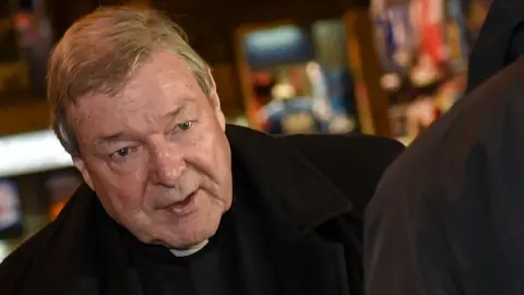 Getty Images Vatican finance chief Cardinal George Pell arrives at the Quirinale hotel in Rome on March 2, 2016 for a video-linked hearing with Australia's Royal Commission into Institutional Responses to Child Sexual Abuse.