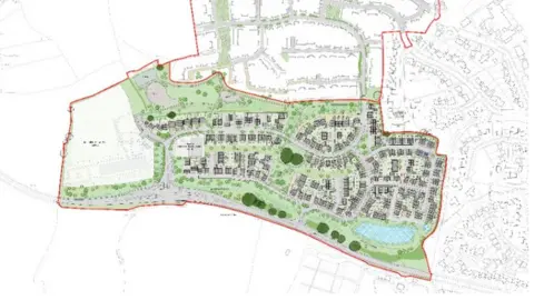 Grainge Architects Revised Plans For 675 Homes On The A39 Quantock Road In Bridgwater.