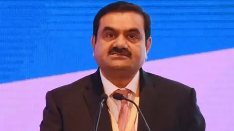 Getty Images Gautam Adani, Founder &Chairman of Adani Group addressing ground-breaking ceremony for 81 project by Prime Minister Narendra Modi at Indira Gandhi Pratishthan on July 29, 2018 in Lucknow, India.