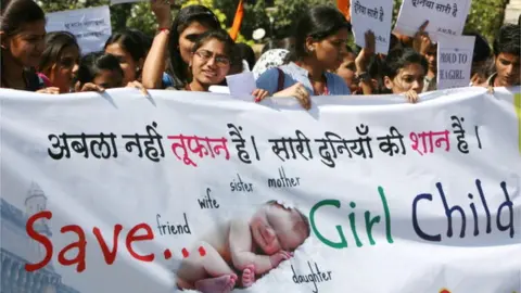 Getty Images A rally against female foeticide in India