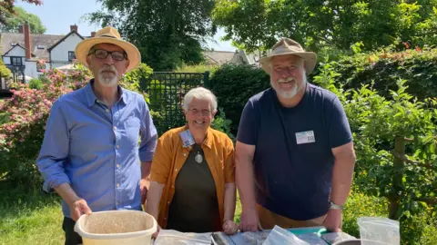 Peter Reavill (right) with Bob and Kate Best