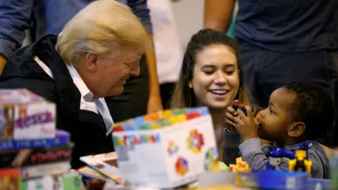 Reuters President Donald Trump visits survivors of Hurricane Harvey at a relief centre in Houston, Texas, September 2, 2017