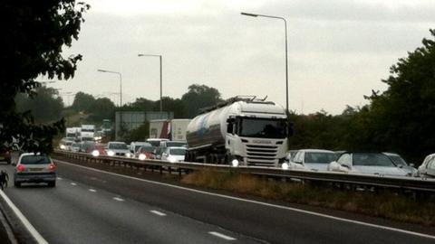 reopens lorry northampton offal chicken delays