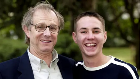 Getty Images Martin Compston with Ken Loach