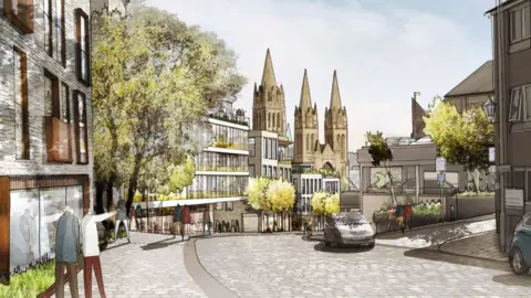 Cornwall Council Artist impression of the planned Pydar Street redevelopment in Truro