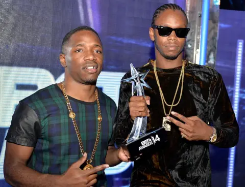 Getty Images Krept and Konan pick up their BET Award