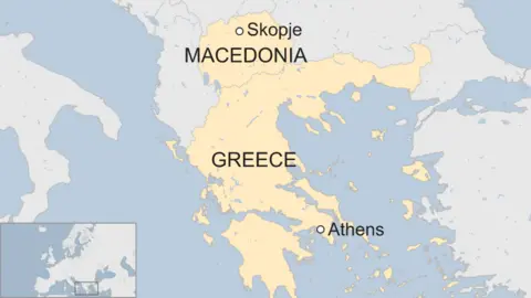 Map of Greece and Macedonia