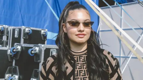 Mabel back stage at Radio 1's Biggest Weekend in Swansea