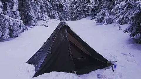 Paddy Devlin Paddy's tent in Bulgaria