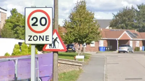 Google 20 Zone sign in Poole