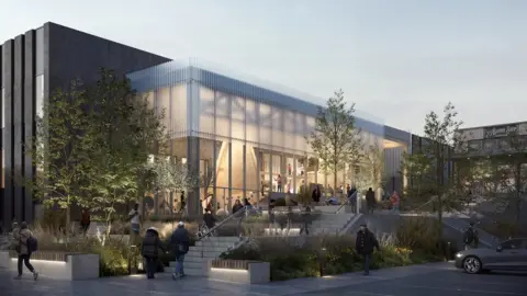 Newcastle City Council Artist's impression of the new leisure centre at West Denton