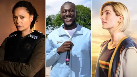 BBC / Getty Thandie Newton, Stormzy and Jodie Whittaker