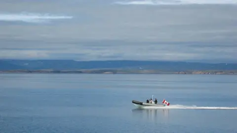 AFP A Canadian Navy Zodiac on patrol across the Arctic Ocean near Baffin Island in 2007