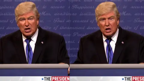 Hao Li Alec Baldwin impersonating President Trump: The real Alec Baldwin is on the left