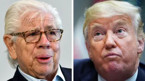 Getty/AFP Composite image of Bernstein and Trump