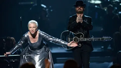 Getty Images Eurythmics at the Grammys' Beatles tribute in 2014