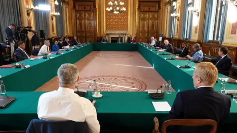 Reuters Prime Minister Boris Johnson chairing a cabinet meeting at the Foreign Office