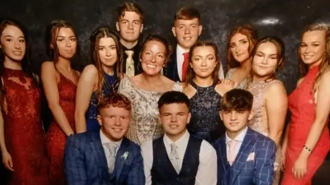 Sarah Griffiths Sarah and Daisy's friends at the prom