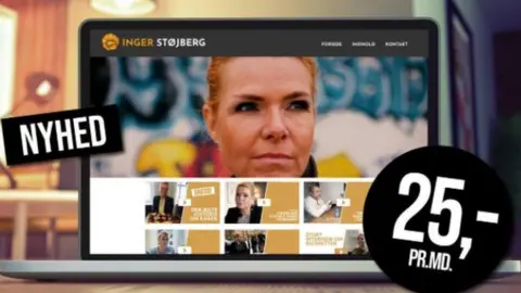 Inger.dk/Facebook Inger Stoejberg's new website as advertised on Facebook