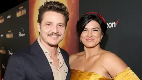 Getty Images Pedro Pascal and Gina Carano