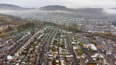 Getty Images An aerial view of Tonypandy