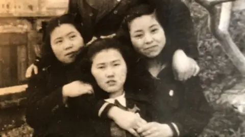 Sanae Hamada Michiko (on right) and friends