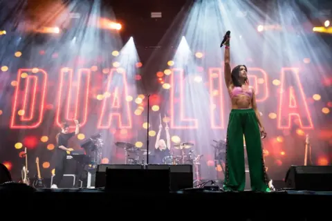 Getty Images Dua Lipa at Glastonbury