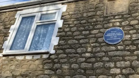 BBC Blue plaque at 179 Ermin Street in Stratton St Margaret