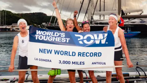 World's Toughest Row Group of Jersey women breaking world record rowing competition