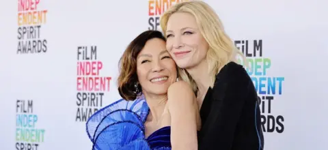 Getty Images Michelle Yeoh and Cate Blanchett at the Independent Spirit Awards