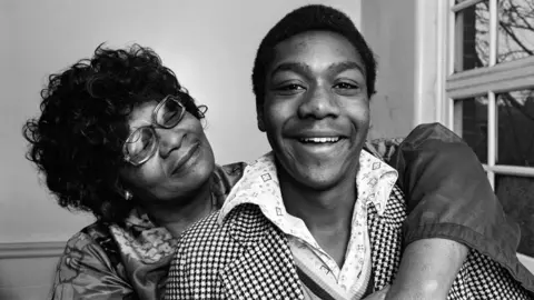 Getty Images Lenny Henry with his mother Winifred in 1975