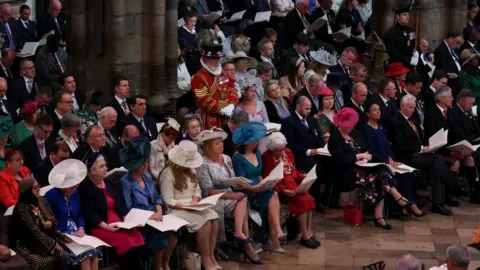 PA Media Mrs Webb and other guests at the Coronation