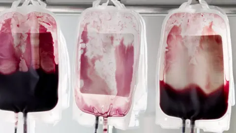 Getty Images Three blood bags