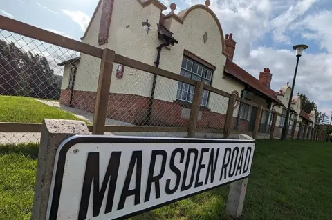 BEAMISH Marsden Road sign outside the 1950s aged mineworkers' homes