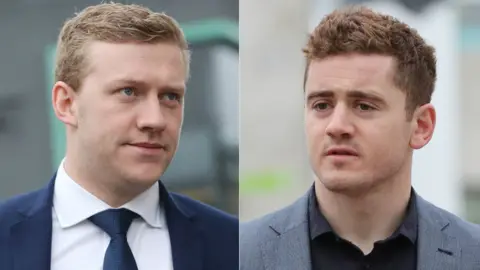 PA Stuart Olding and Paddy Jackson who were cleared of rape charges after a nine-week trial in Belfast.