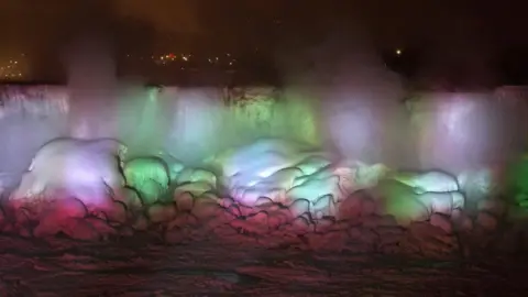 AFP illuminated frozen niagara falls