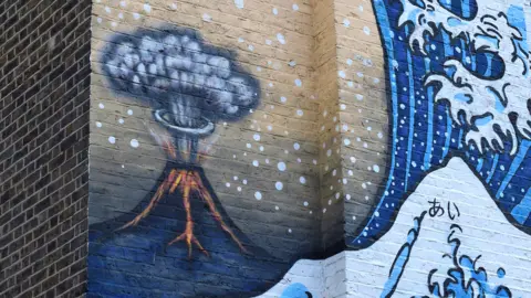 Mount Fuji exploding