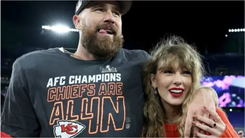 Getty Images Travis Kelce and Taylor Swift