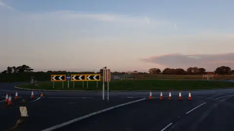 A newly constructed roundabout for the NDR