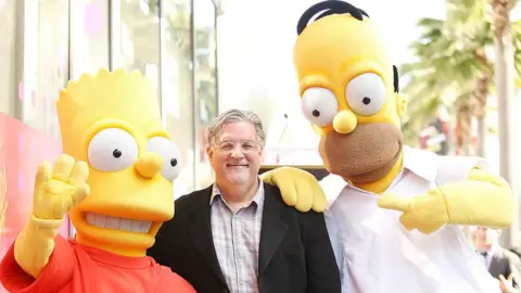 Getty Images Matt with Homer and Bart