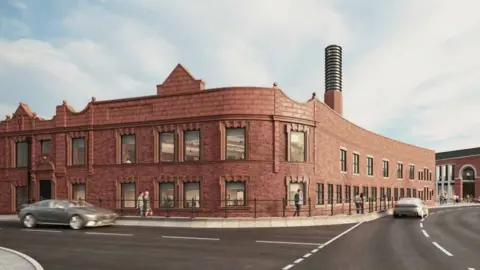 Heaton Group/Wigan Council View of the Eckersley building on proposed plan for transformation of Mill 2 at the Eckersley complex in Wigan