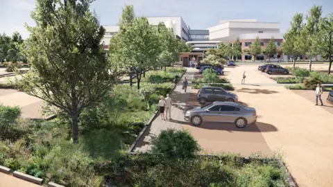 Government of Jersey Graphic of planned eastern car park for the Acute Hospital at Overdale