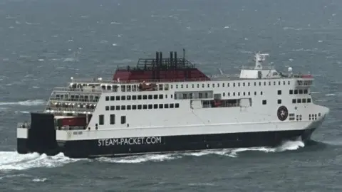 The Manxman ferry in Douglas Bay.
