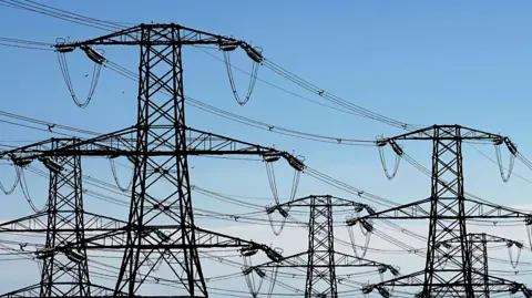 Power lines and pylons