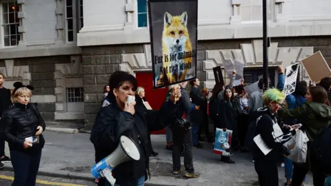 Reuters Fur protest at LFW