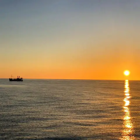 Peter Bruce Sunset in North Sea