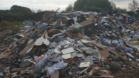 Dorset Police Rural Crime Team The illegal waste site near Wimborne in East Dorset