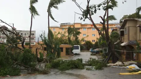 AFP Strong winds at Punta Cana, the easternmost tip of the Dominican Republic - 21 September
