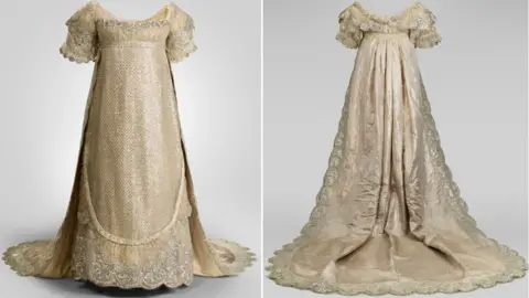 Royal Collection Trust The wedding dress of George IV's daughter Princess Charlotte of Wales